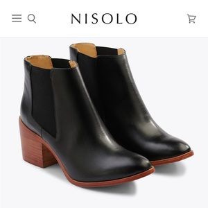 Nisolo Black / Brown Heeled Chelsea Boot  Size 8 New No Box
